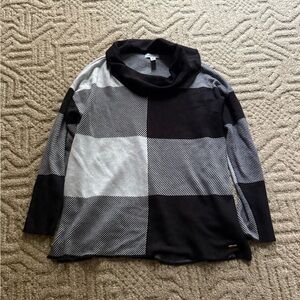 Calvin Klein Charcoal and Light Gray Knit Sweater